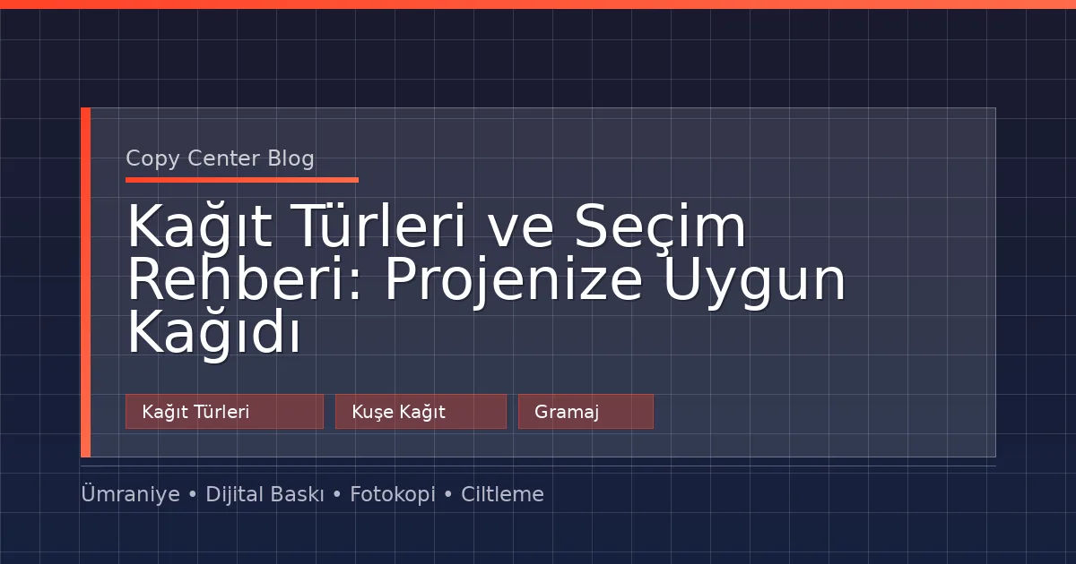 Kuşe Kağıt Gramajları ve Kağıt Türleri Seçim Rehberi
