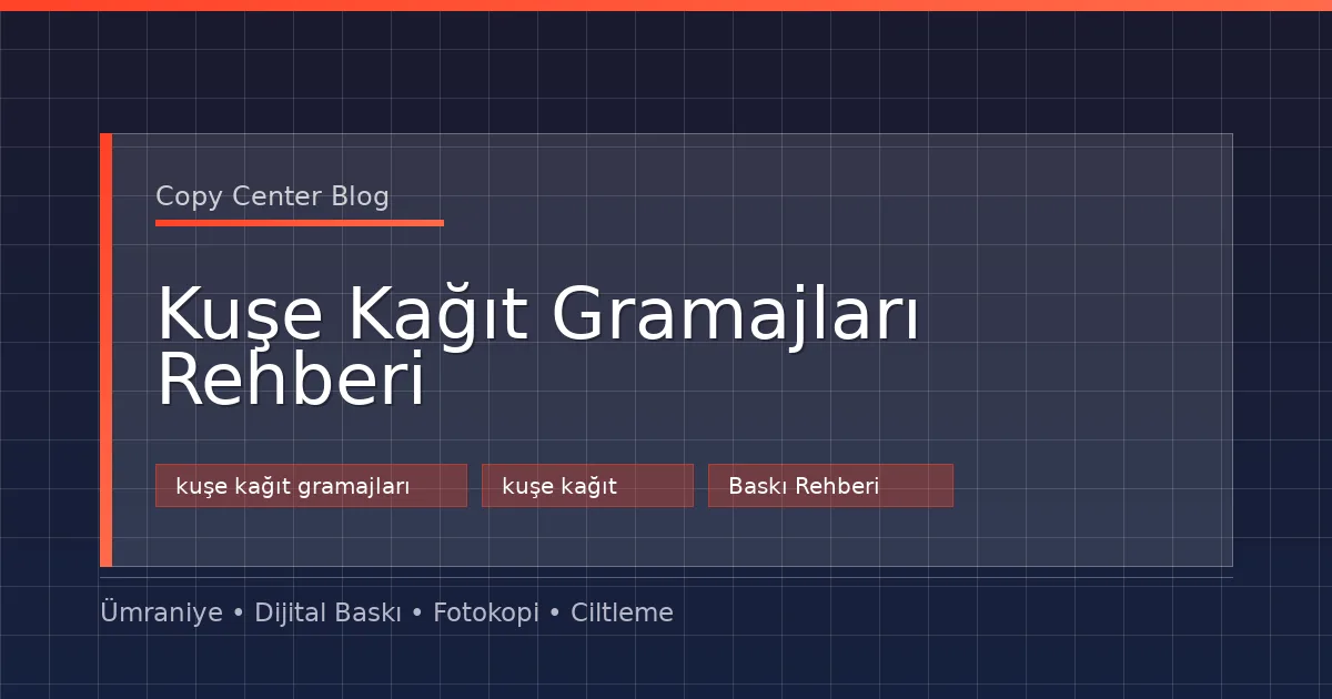 Kuşe Kağıt Gramajları Rehberi